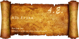 Alb Erika névjegykártya